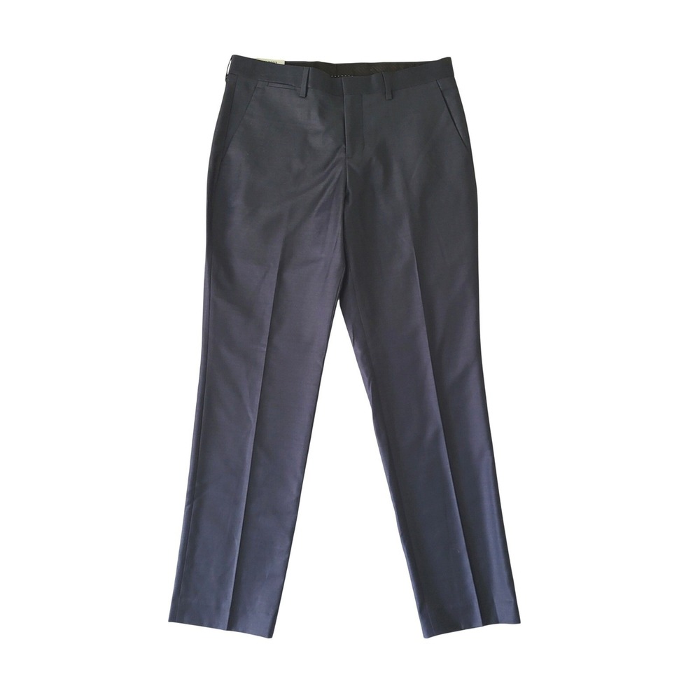 Express Photographer Pants Mens 29x30 Slim Fit Straight Leg Navy Blue Wool Blend